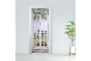 MUALROUS Adesivo murale 3D impermeabile autoadesivo in PVC rimovibile con motivo paesaggistico da parete per casa, ufficio, 77 x 79 cm