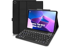 COEZFE Tastatur Hülle für Lenovo Tab M10 (3rd Gen) 10,1 Zoll (TB-328FU/TB-328XU), Deutsches QWERTZ Tastatur für Lenovo M10 3rd Gen 10.1”, Schutzhülle mit Lenovo M10 (3rd Gen) 10,1 2022, Schwarz