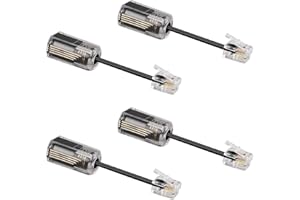 Uvital Telephone Cord Detangler, Anti-Tangle Telephone Handset Cable 360 Degree Rotating Landline Swivel Cord Untangler Black (4 Pack)