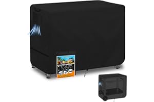 AXPQHL Outdoor Prep Table Cover, Outdoor Table Cover for Keter Unity XL, Windproof and UV-Resistant, Waterproof for Storage, Preparation Table Cover with Buckle, Black (81 x 61 x 91 cm)