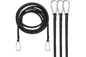 DENUOTOP Lot de 4 Tendeurs en Caoutchouc avec Mousqueton,100 cm en Latex avec Crochets, Tendeurs à Bagages, Extenseur, Bande Elastique Extra Forte pour Voiture, Vélo