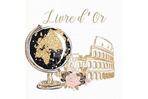 Livre d'or Thème Voyage Globe Terrestre: Mariage, EVJF, EVG, Départ en Retraite, Expatriation, Carte du Monde, Hôtel, Maison d'hôtes, Vacances, Gîte, ... carré | 100 pages vierges | En français
