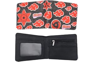 simyron Portafoglio N_aruto Piccolo Portafogli con tessere tascabile documenti, porta carte di credito, finestra di ID, Cartoni Animati Portamonete ragazzo per ragazzi e ragazze