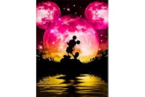 QIWUHAI 5D DIY Diamond Art Painting Kits Vollbohrer, Cartoon Stich Strass Kristall Diamant Kreuzstich Stickerei Leinwand Malerei Bilder Painting nach Zahlen für Erwachsene Kinder Haus Wohnwand Dekorations (B)