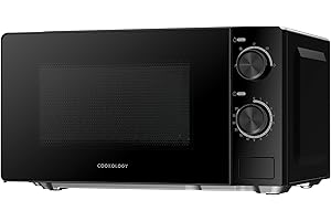 Cookology 20L Freestanding Microwave - 700W Power - 24.5cm Turntable - 5 Power Modes & Easy‑to‑Use Dial Timer - Quick Defrost Setting - Black