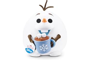 Snackles Disney 35 cm großes Plüschspielzeug von ZURU, Plüschspielzeug mit Snack-Accessoire (Olaf&hot Chocolate)