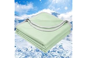 PHF Double Cooling Blanket Double Size for Hot Sleepers, Double Side Arc-Chill Q-Max>0.5 Cooling Blanket for Night Sweats, Keep You Cool All Night, 150 x 200cm, Green