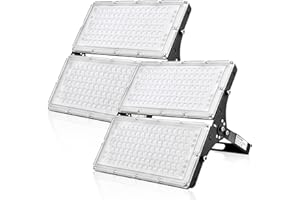 Viugreum Faretto LED da Esterno 200W 2 Pezzi, IP66 Impermeabile Faretti LED da Esterno, Luce Di Sicurezza 20000LM, 3000K Bianco Caldo, Consumo Basso Super Luminoso Faretti LED per Giardino Cortile