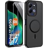 Effcotuo Magnetic Case for Xiaomi Redmi 17 4G/5G Case with MagSafe with 2 Pieces Tempered Glass Screen Protector, Acrylic Tra