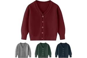 Kunyeah Bambino Ragazze Cardigan Ragazza Maglioni Cotone Soild Ragazzi V-Neck Manica Lunga Capispalla Bambini Knit Tops per 3-7 Anni