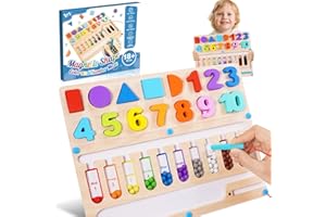 Tsokize Montessori Spielzeug ab 2-6 Jahre, Magnetisches Labyrinth Spielzeug ab 2-6 Jahre Junge Mädchen Geschenke 2-6 Jahre Spiele ab 2-6 Jahren Kinderspielzeug Holzspielzeug 2-6 Jahre Motorikspielzeug