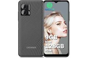 DOOGEE N50S Telephone Portable (2024), 9GB RAM + 128GB ROM Android 13 Smartphone, 20MP Caméra Octa-Core, Écran 6.52” HD+, 4200mAh, Dual SIM 4G/Widevine L1/Face ID/OTG/GPS/3.5mm Jack - Noir