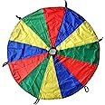 Fitfix® Kids Play Parachute 6 Feet with 6 Handles and Carry Bag – Ideal for Cooperative Play and Upper-Body Strength Building