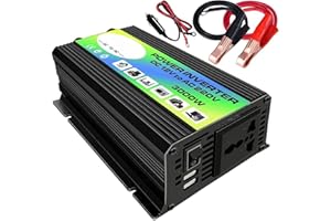 YITAIYUAN Inversor,Inversor Onda Pura 3000W 12V a 220V / 110V ACTUALIZADOR DE POTERA DEL CAPA CONVERADOR ADAPTADOR DE CARGADOR DE USB DUAL USB Transformador de voltaje modificado