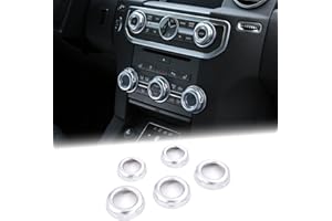 DIYUCAR 5pcs ABS Matt Silver Volume and Air Conditioning Knobs Trim For Discovery 4 LR4 Car Accessory