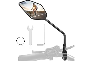 Coicer Espejo Retrovisor para Bicicleta Eléctrica HD 360° Giratorio y Plegable - Izquierda con Superficie Extra Grande de Cristal Resistente
