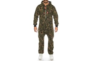 RAFF&TAFF Raff & Taff Herren Jumpsuit Overall Trainingsanzug Fitnessbekleidung onesie Ganzkörperanzug Basic und Schlicht