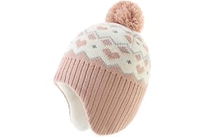 AHAHA Cappello Bambina Invernale - Cappelli Maglia Pompon per Bambine e Ragazze