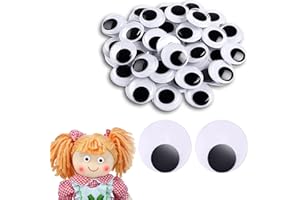 SHUUL 100 Pieces Wiggle Googly Eyes with Self-Adhesive Assorted Size 12mm Stick On Googly Eyes Wobbly Eyes for DIY Scrapbooking Crafts Toy Accessories