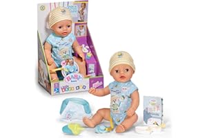 BABY born Little Magic Boy 834602-36cm Doll with 7 Lifelike Functions and Accessories - No Batteries Required - Suitable for Children from 1 Years Old, Weiß