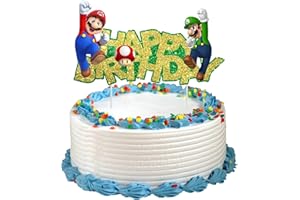 zazoot Mario Cupcake Decorazioni, Mario Cupcake Topper, Cupcake Topper, Cake Topper Compleanno, Topper Torte per Bambini, Super Mario Torta Decorazione, Cake Topper, Topper Torta Compleanno