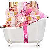 Spa Luxetique Spa Gift Set, Pamper Gifts for Women, 8pcs Rose Bath Gift Set with Body Lotion, Body Butter, Bath Bombs, Bath S