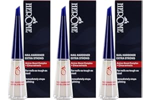 Herome - Pack 3 Fortalecedor de Uñas Extra Strong 3x10ml | para Uñas Débiles y Dañadas, Esmalte Endurecedor de Uñas, para un Crecimiento Fuerte y Rápido, Reparador Completo