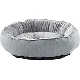 Pet Dreams Russell L&uuml;ks Kedi/K&ouml;pek Yatağı, Kaymaz Altlık, Sertifikalı Peluş Kumaş, Yıkanabilir, Silikon Elyaf Dolgulu (Gri, 4