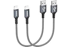 NIBIKIA iPhone Ladekabel Kurz, 30CM 2Pack Lightning Kabel Nylon Schnellladekabel iPhone Kabel Kompatibel für iPhone 14 13 12 11 Pro/Pro Max, XS XR X 8 7 6 Plus 5s 5c 5 SE