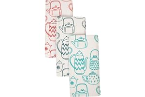 Cotton Carnival Tea Towel Dish Towels, 100% Ring Spun Cotton Extra Large, Highly Absorbent Kitchen Towels Of Size 17.7 x 27.5 in, For Everyday Kitchen Cooking Pot printed Kitchen towels Set of 3