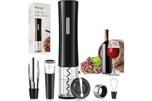 Rovtop 5 in 1 Electric Wine Bottle Opener, Battery Powered Electric Automatic Corkscrew with Aluminum Foil Knife, Wine Stoppe, Pourer, Wine Opener Gift Set for Family, Wine Lovers Gifts for Men Women