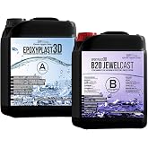 Résine Époxy 10,5 KG EpoxyPlast 3D B20 Jewel Cast - Ultra Transparente Anti-UV, Idéale Pour Bijoux, Bois Et Verre