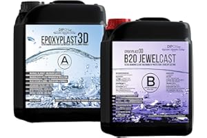 DIPON.DE HIGH PERFORMANCE LIQUIDS & PIGMENTS 12,0 KG Résine époxy EpoxyPlast 3D B20 Jewel Cast I Ultra Diamond Clear I Excellente protection anti-UV I Résine de coulée pour bijoux I Sans BPA I Produit de qualité supérieure I Bois I Verre