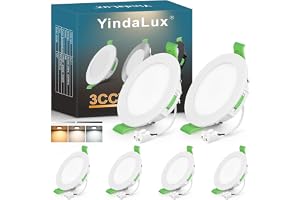 YindaLux 6 x LED infälld spotlight 230 V dimbar 8 W IP44 vitt hål 75–90 mm