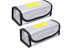 Bofanze 2 Pcs Sac Lipo, Ignifuge Sac de Batterie Lipo, Lipo s-AC de Sécurité pour Batterie, S-AC Antidéflagrant Batterie Lipo, Sa-c de Protection Batterie Lipo, Contre Le Feu et Les Explosions