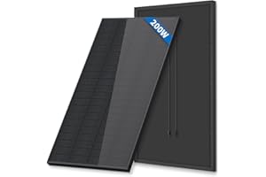 FIREFLY ENERGY Pannellosolare da 200 W, modulo monocristallino, completamente nero, fotovoltaico, per camper, impianto balcone, casette da giardino