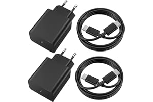 MORELOCO 45W USB C Ladegerät mit USB C Kabel 2M für Samsung Galaxy S24 S23 S22 S21 S20 FE S10 S9 S8 A55 A54 A53 5g A52 A51 A50 A34 A33 A23 A13 A12,USB C Netzteil Schnellladegerät Adapter (2PACK-6.6FT)