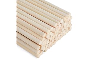 SOSMAR 70Pcs Bamboo Dowel Rods 30CM/11.8 inch x 6 MM, Wooden Dowels, Unfinished Natural Wooden Sticks for Crafting Projects, Art Projetcts, DIY Paint Stirrer Sticks