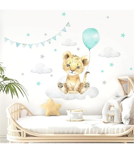 PRICARO Lot De 15 Autocollants Pour Chambre D'enfant Bleu Clair Format A6 - Bricolage