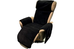 ‎ALPENWOLLE Alpenwolle Sesselschoner Relaxsessel anthrazit/schwarz mit Taschen 100% Wolle Kaschmiranteil