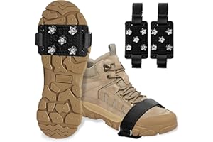 CHONGQILAO Anti Rutsch Schuhspikes Ice Grips Steigeisen leichte EIS, Anti-Rutsch Schuhspikes, Spikes für Schuhe Schuhkrallen Schnee EIS Spikes Sohle Wandern für Hiking Walking Winter