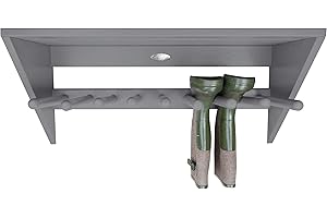 ESSCHERT DESIGN Fallen Fruits CF49G - Botas de Pared de la Puerta de Madera Gris