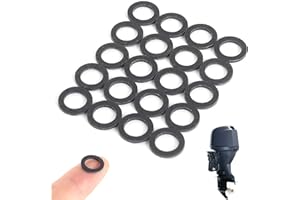 TonGass (20-Pack, Black) Exact Replacement for Yamaha 90430-08020-00 & 90430-08003-00 - Lower Gear Case Oil Drain Gaskets - Japanese Hard Fiberboard Gaskets - Fits for Yamaha 4-Stroke Outboard Motors