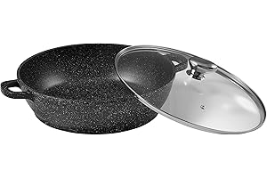 Pradel Excellence 52407M wolnowar o wyglądzie kamienia, ze szklaną pokrywką/odlew aluminiowy, czarny, 42 x 17 cm