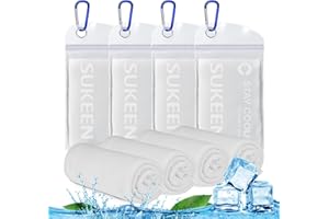 Sukeen Lot de 4 serviettes rafraîchissantes (101,6 x 30,5 cm) pour salle de sport, sport, fitness – Serviette en microfibre pour homme et femme – Séchage rapide – Restez au frais pour le cou, le golf