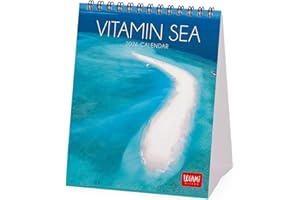 Legami - Calendario da Tavolo 2026, Vitamin Sea, Calendario da Scrivania, 12 Mesi e Planner Annuale, in 6 Lingue, Segni zodiacali, Festività internazionali, 12 x 14.5 cm