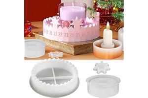 SUNXBUK Silikonformen Gießformen Adventskranz,Gießformen Silikon Weihnachten,Gießform Silikon Adventskranz mit Countdown und Stern,für Ostern,Weihnachten,Halloween,für Kerzen Gips Epoxidharz