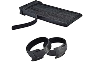 YHT 50Pcs Black Nylon Cable Ties,Reusable Cable Straps for TV,Computer and Earphone,Adjustable Fastening Tie for Cable Management,Home and Office