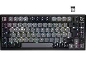 Corsair K65 Plus Wireless 75% RGB Mechanical Gaming Clavier – Commutateurs Linéaires MLX Red Pré-Lubrifiés – Keycaps PBT Dye-Sub – Compatible iCUE – PC, PS5, PS4, Xbox – AZERTY FR – Noir/Gris