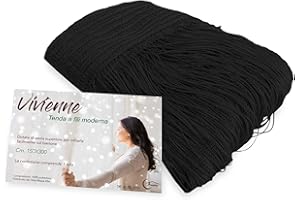 Tex family Tenda a Fili Vivienne per Porta CM. 150X300 Tinta Unita Nero